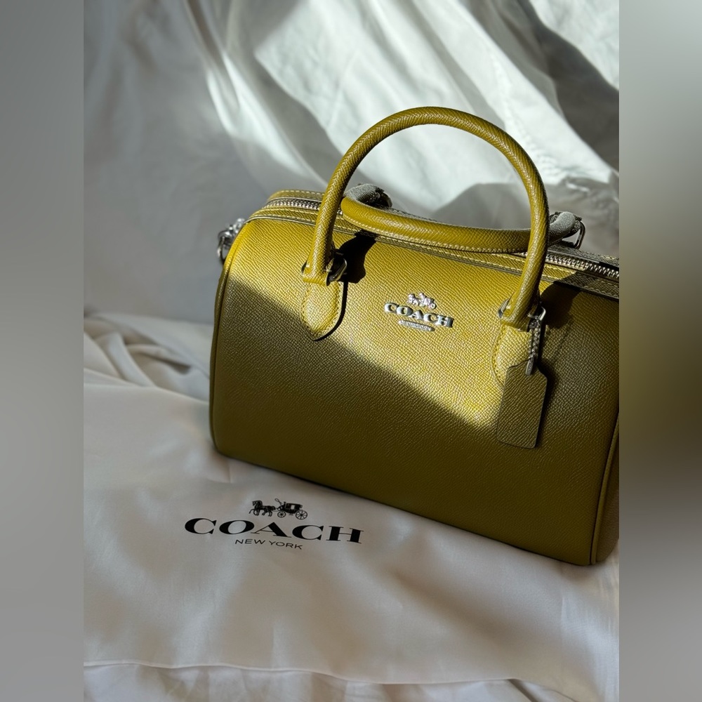 ❌ SOLD ❌ Coach CH282 Rowan Satchel Handbag Citron Green Grain Leather Handbag